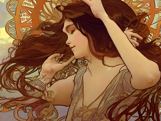 #AI创作实验室#一只飞在天空中的猫，美丽的，Artgerm