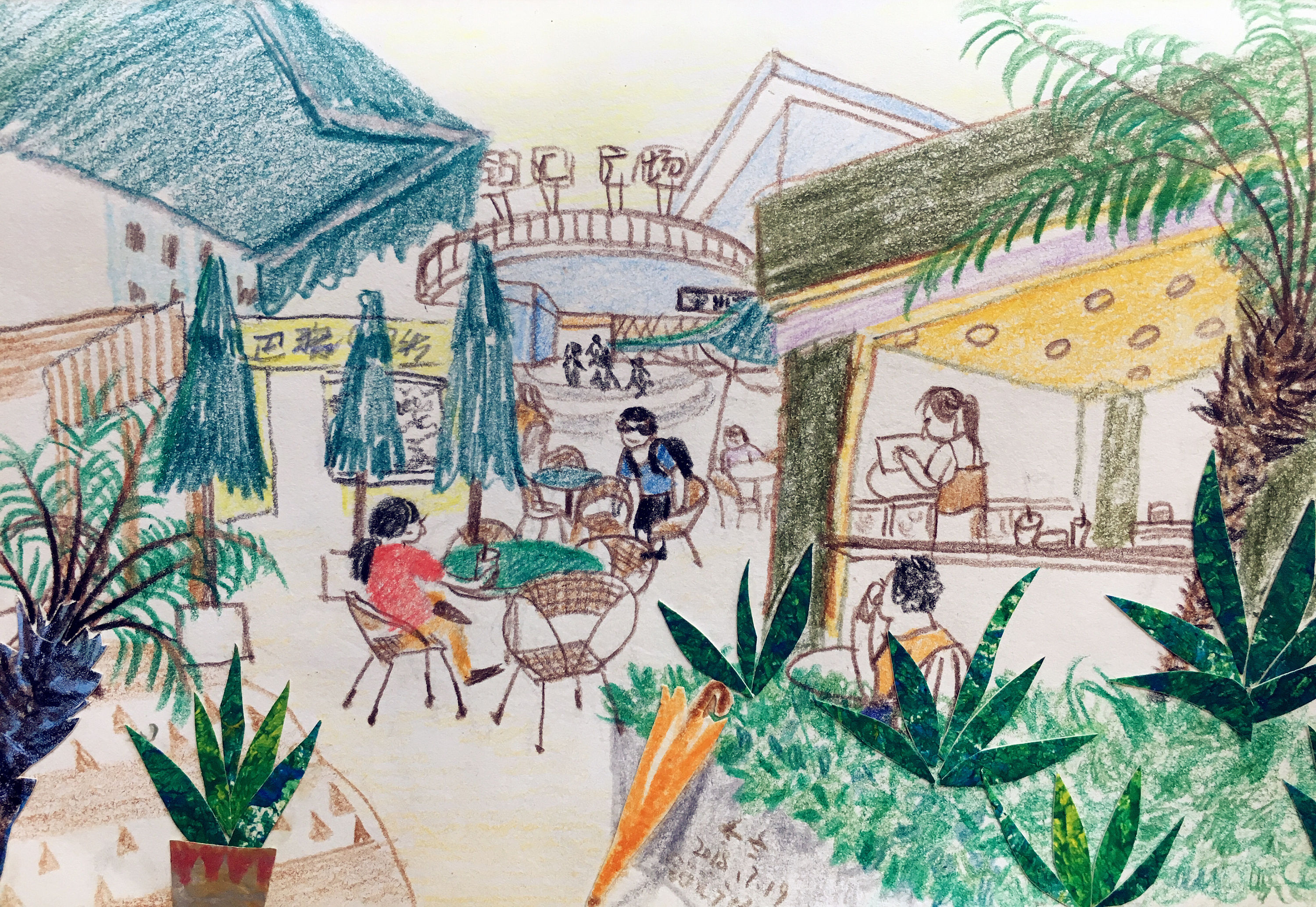 广州街景速写写生