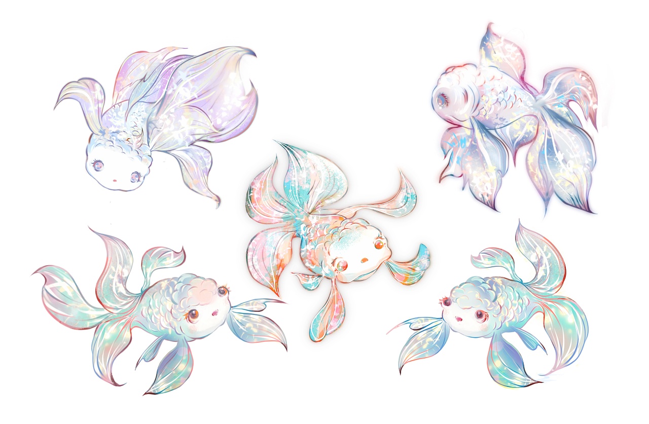 胶带:梦幻小金鱼|插画|商业插画|纸纸酱 - 原创作品 - 站酷 (zcool)