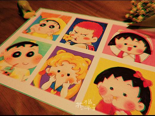 超可爱油画棒头像和插画集合