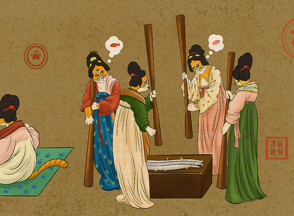 橘猫中国画系列（图ZMTQxODQ5NTU2） - 商业插画 - 站酷设计师清喵原创素材 - 站酷ZCOOL