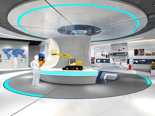 现代科技时尚展厅3d效果图设计制作