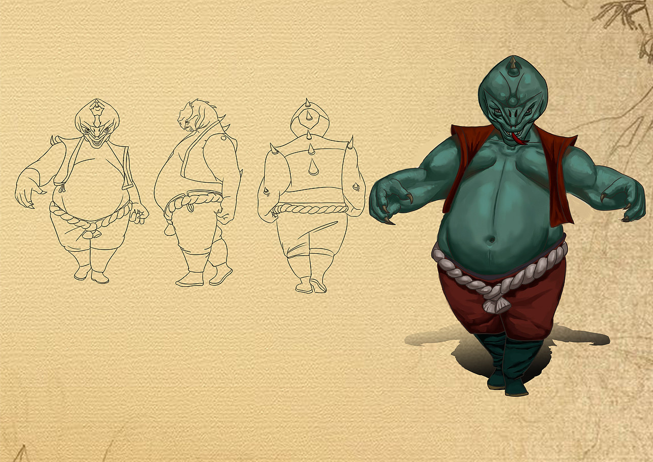 蜥蜴怪兽（图ZMTE0MjMyMDQw） - 概念设定 - 站酷设计师布施原创素材 - 站酷ZCOOL