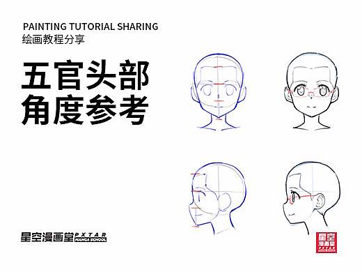 教你如何画好漫画教程99 - 五官和头部的角度参考