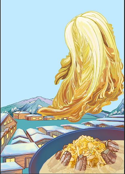 酸菜 包装插画设计