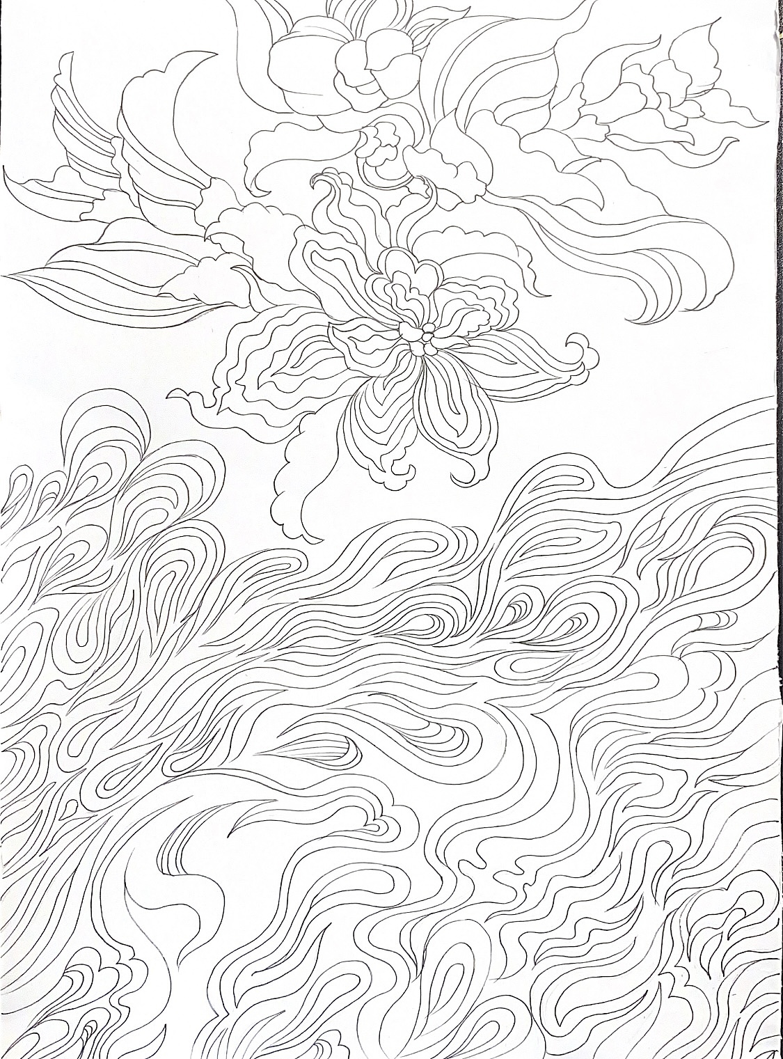 火流和冰花手绘