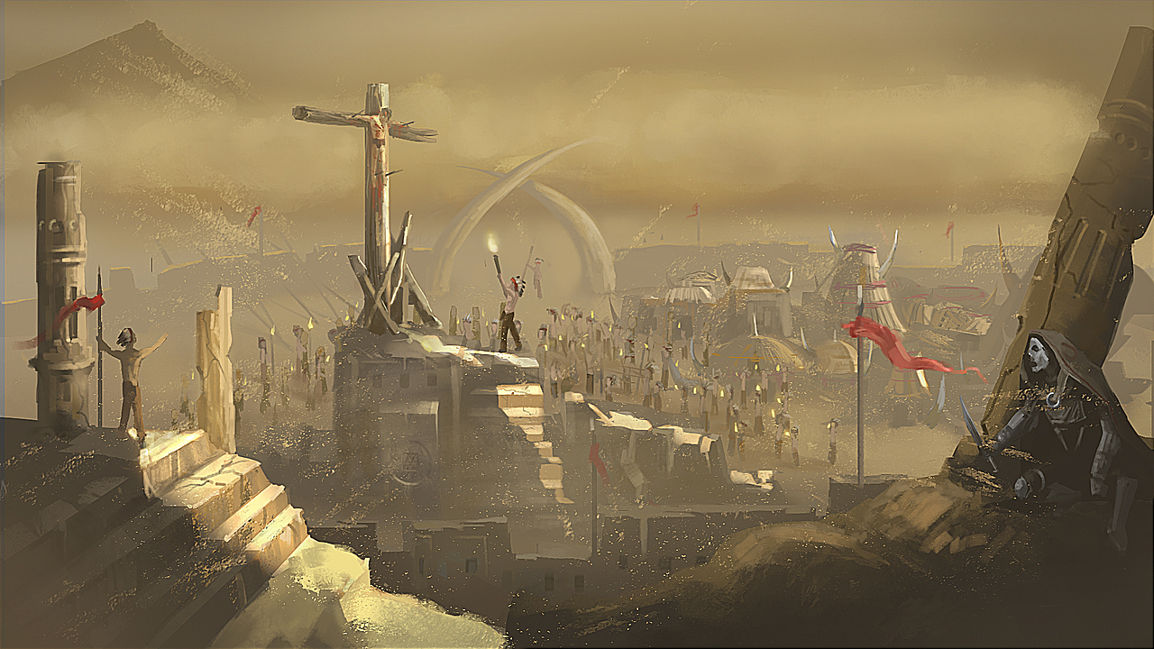 沙漠部落（图ZMTE3MjcwNjg0） - 游戏原画 - 站酷设计师一杯97年的可乐原创素材 - 站酷ZCOOL