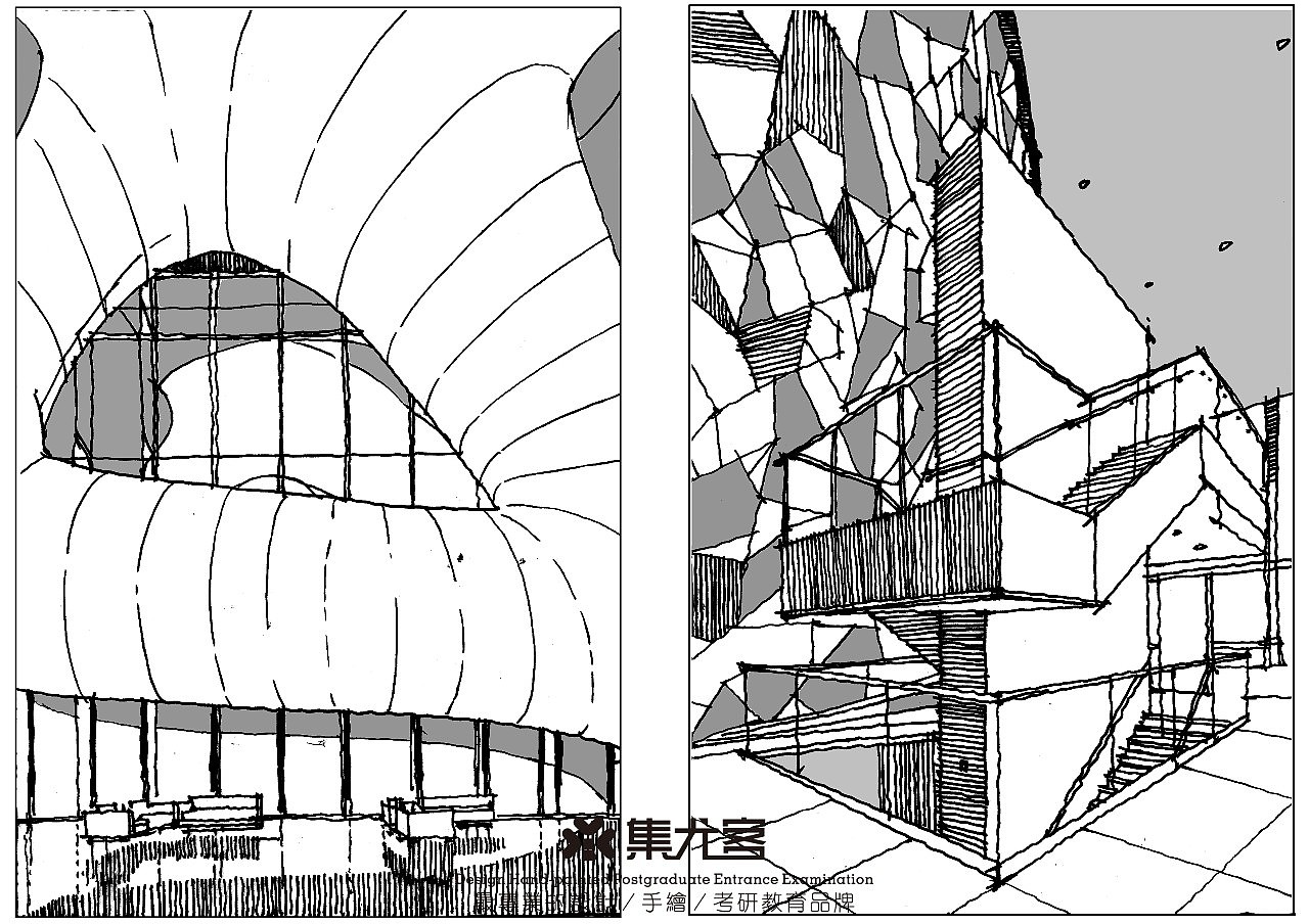 2019年普利兹克奖获得者-矶崎新建筑作品--手绘表达
