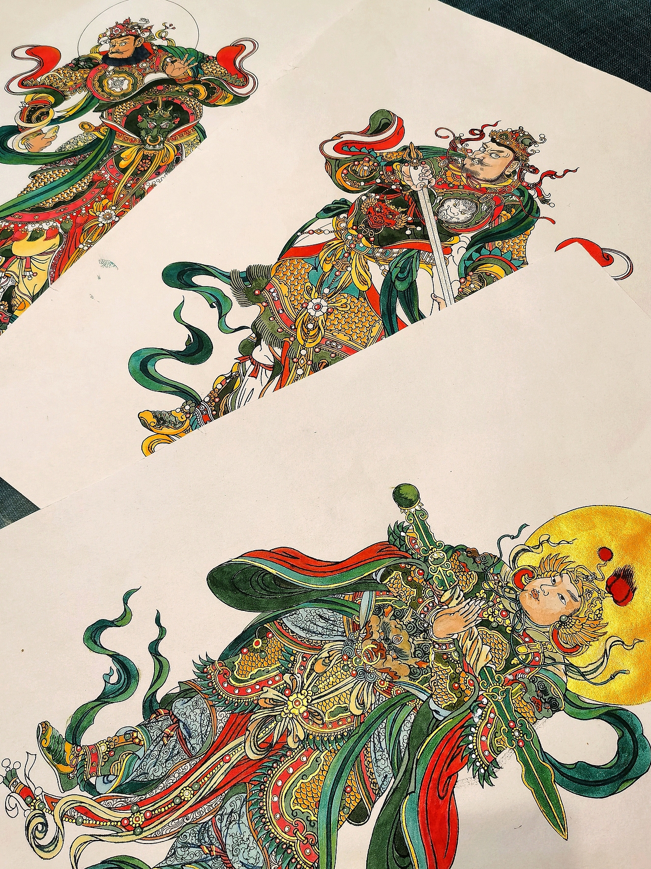 手绘国风之西方广目天王