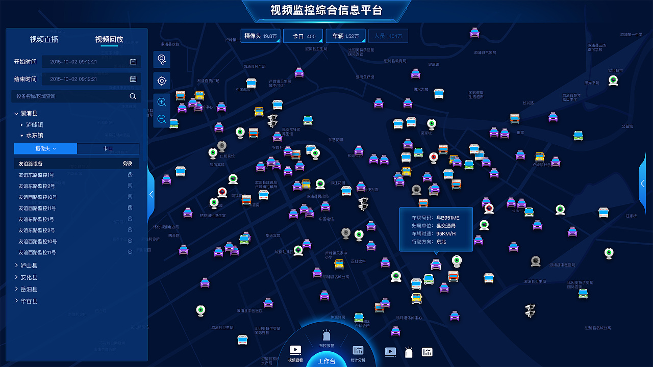 视频监控综合信息平台雪亮工程大屏端界面设计