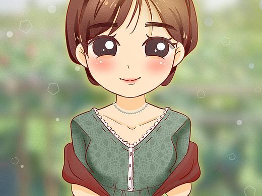给老妈画的头像~（个人主页-ZNDc0MTY1MTI=） - 创作习作 - 站酷设计师兔兔纸丶原创素材 - 站酷ZCOOL