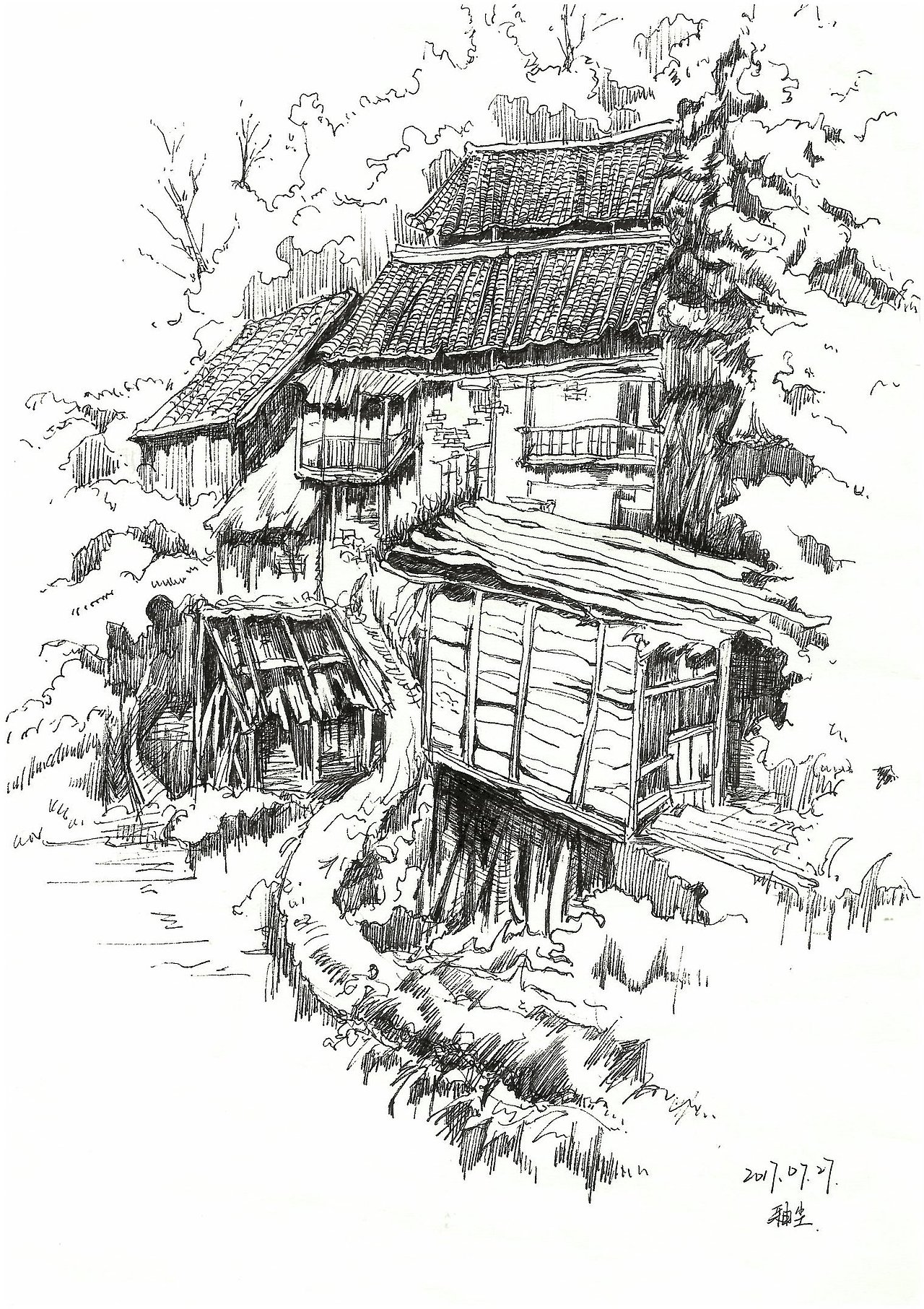 临摹 | 风景速写