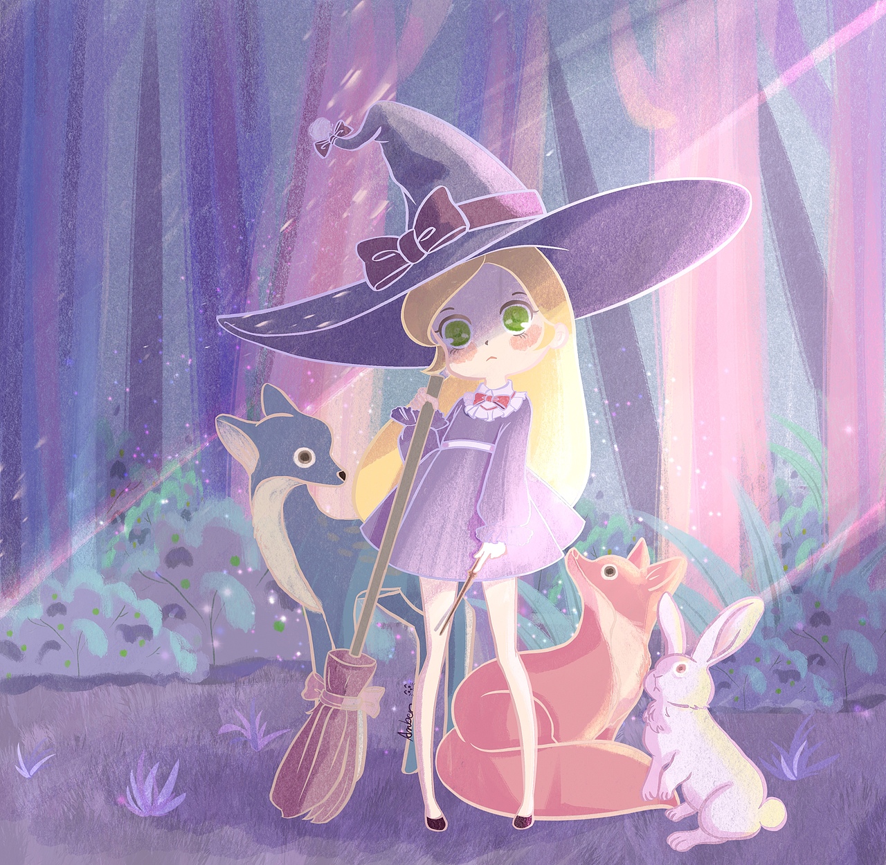 小魔女|插画|儿童插画|啊mber_原创作品-站酷zcool