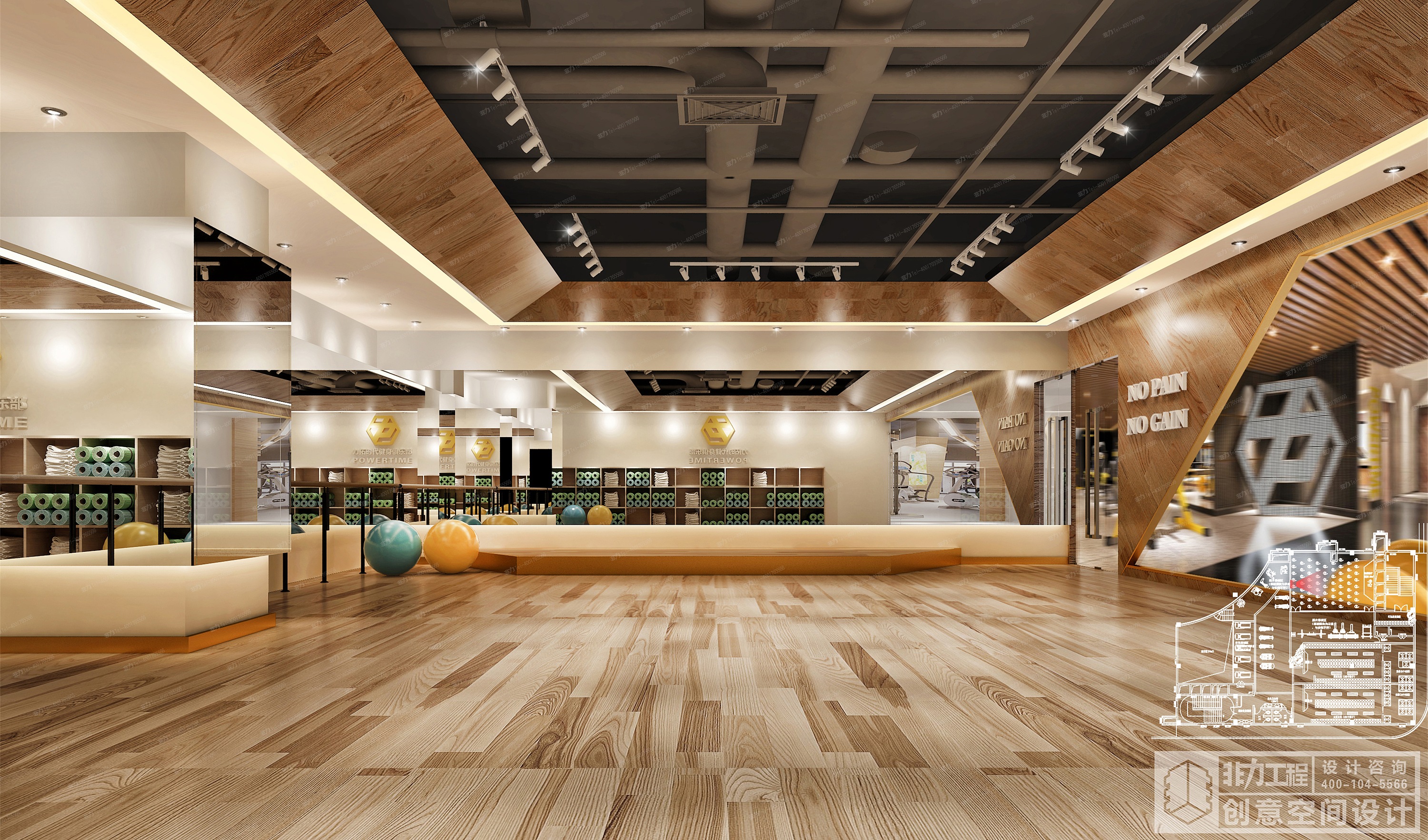 【非力】力拓健身长治店|空间|室内设计|非力一商业空间 - 原创作品