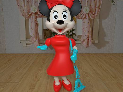 C4D小练习-做家务的米老鼠妈妈