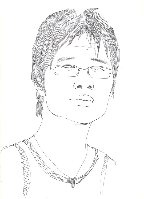 人物线描速写钢笔画