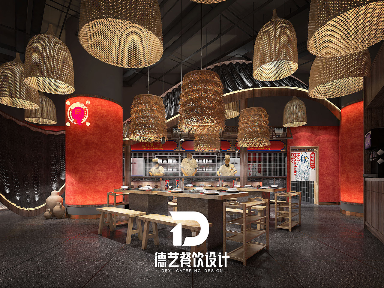 辣叁成 | 餐饮品牌空间设计（图ZMjQ2NjI5ODk2） - 商业空间设计 - 站酷设计师德艺餐饮设计原创素材 - 站酷ZCOOL