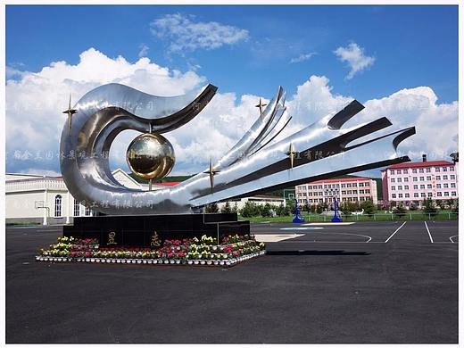 【案例】学院大型不锈钢雕塑设计定制（图）