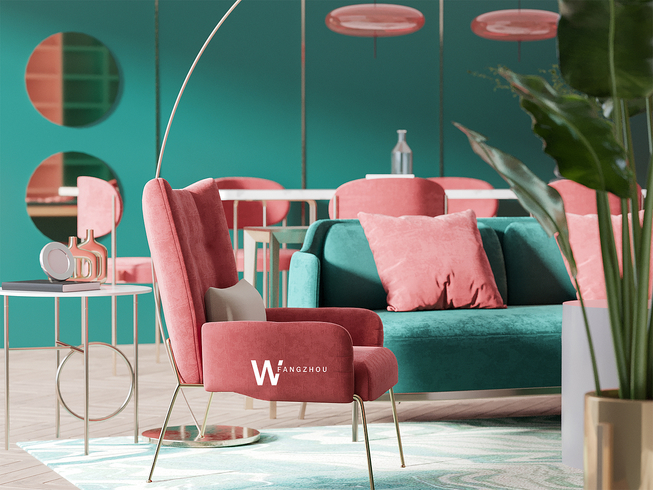 2019潘通流行色珊瑚橙之软装搭配设计