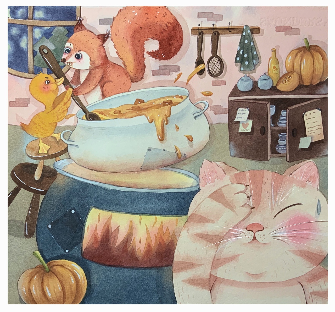 绘本《南瓜汤》配图