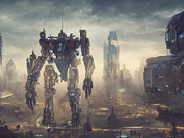 #AI创作实验室#机甲，城市