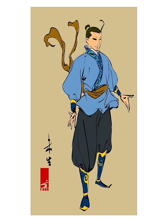 一套国画风格的矢量人设（图ZMTYzMzM2MA==） - 新锐潮流插画 - 站酷设计师黑洞原创素材 - 站酷ZCOOL