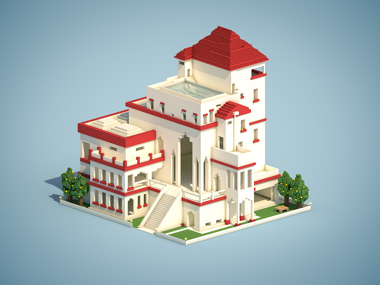 平行世界的小建筑-c4d