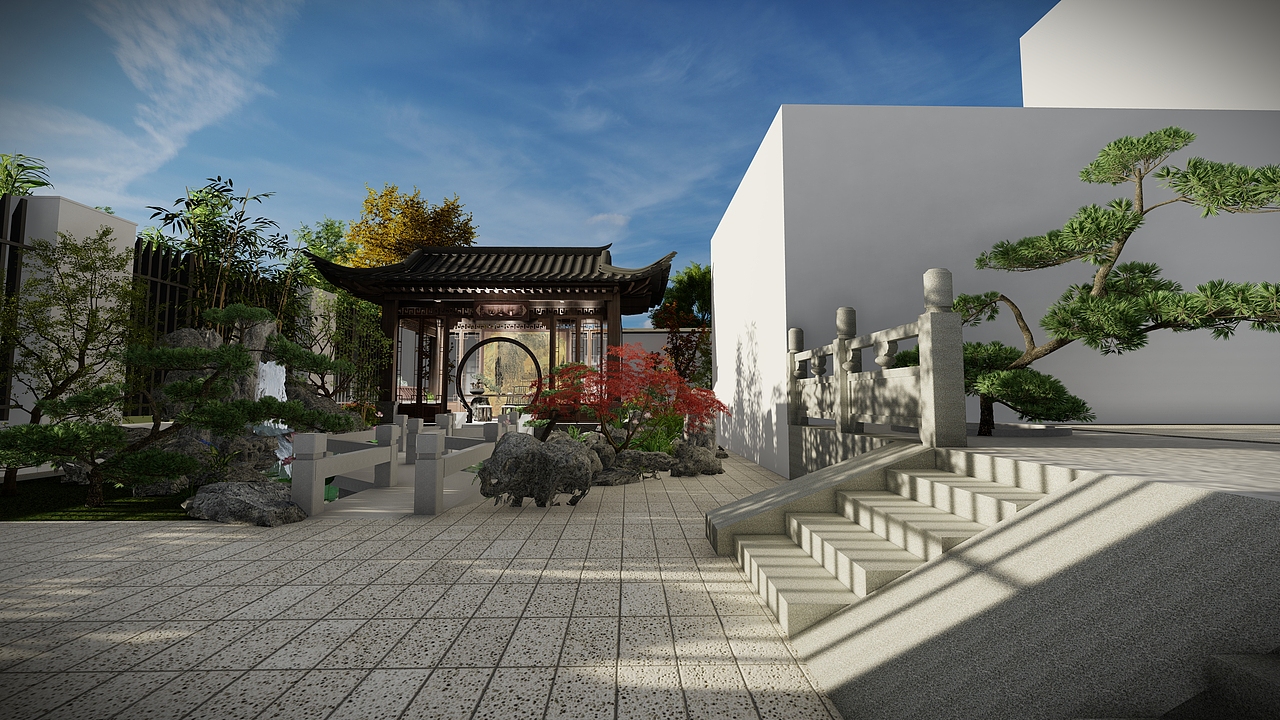 中式庭院设计-汨罗（图ZMjUyNzE3NTE2） - 景观设计 - 站酷设计师杂木之亭原创素材 - 站酷ZCOOL