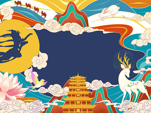 敦煌印象插画包装