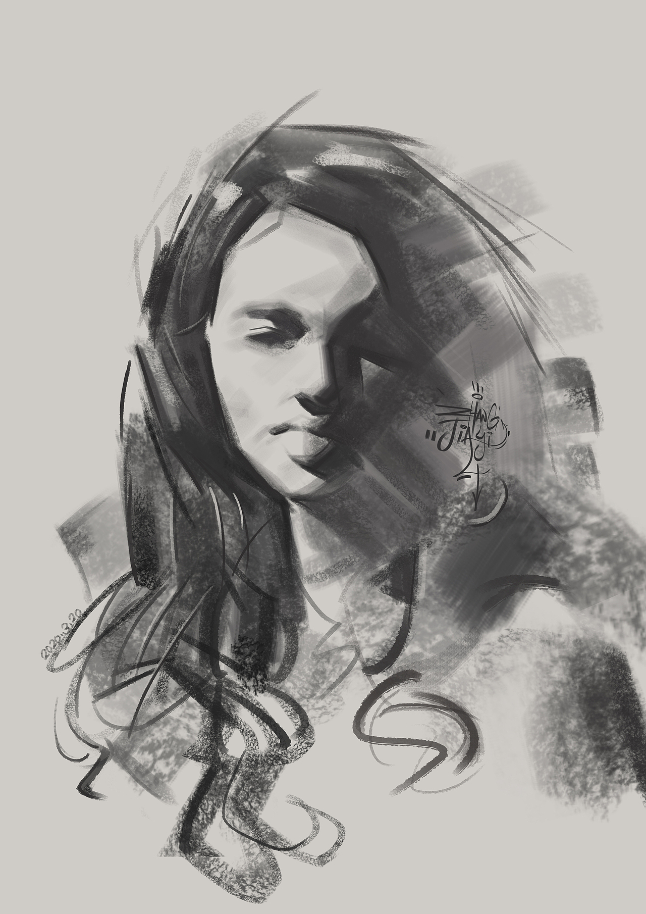 人物肖像（图ZMjE3NjMyMjAw） - 创作习作 - 站酷设计师张佳藝丨搏藍天原创素材 - 站酷ZCOOL