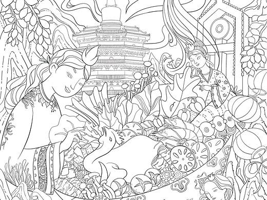 道口烧鸡 原创国潮插画线稿(个人主页-ZNjM4NDc0MDQ=) - 艺术插画 - 站酷设计师FairyNuyoah原创素材 - 站酷ZCOOL
