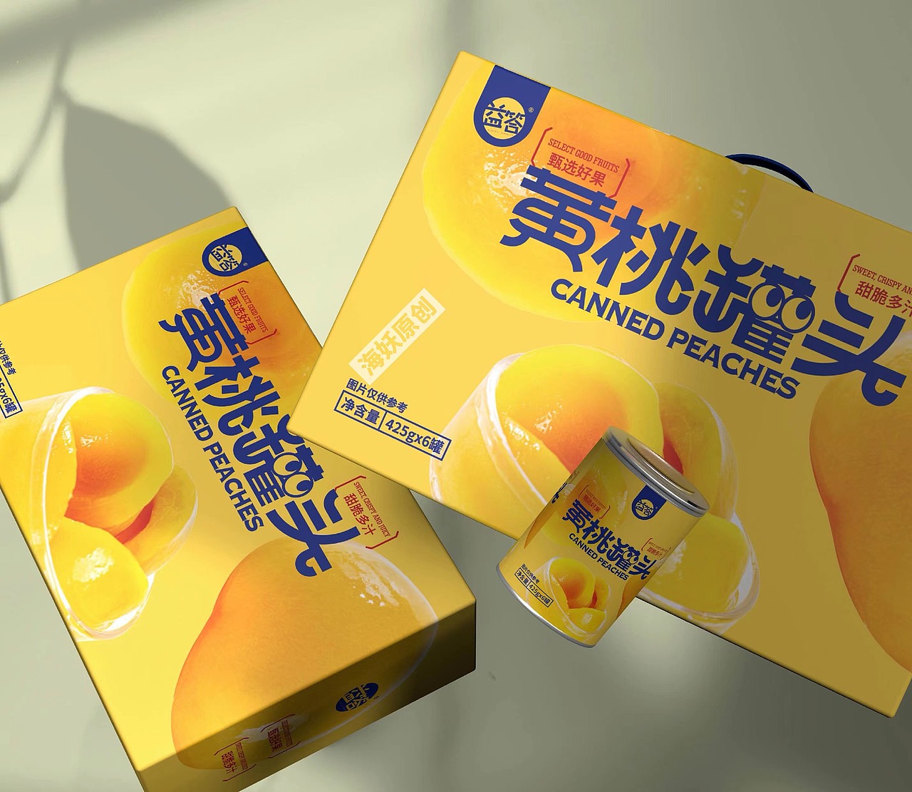 {原创}黄桃罐头水果礼盒包装设计