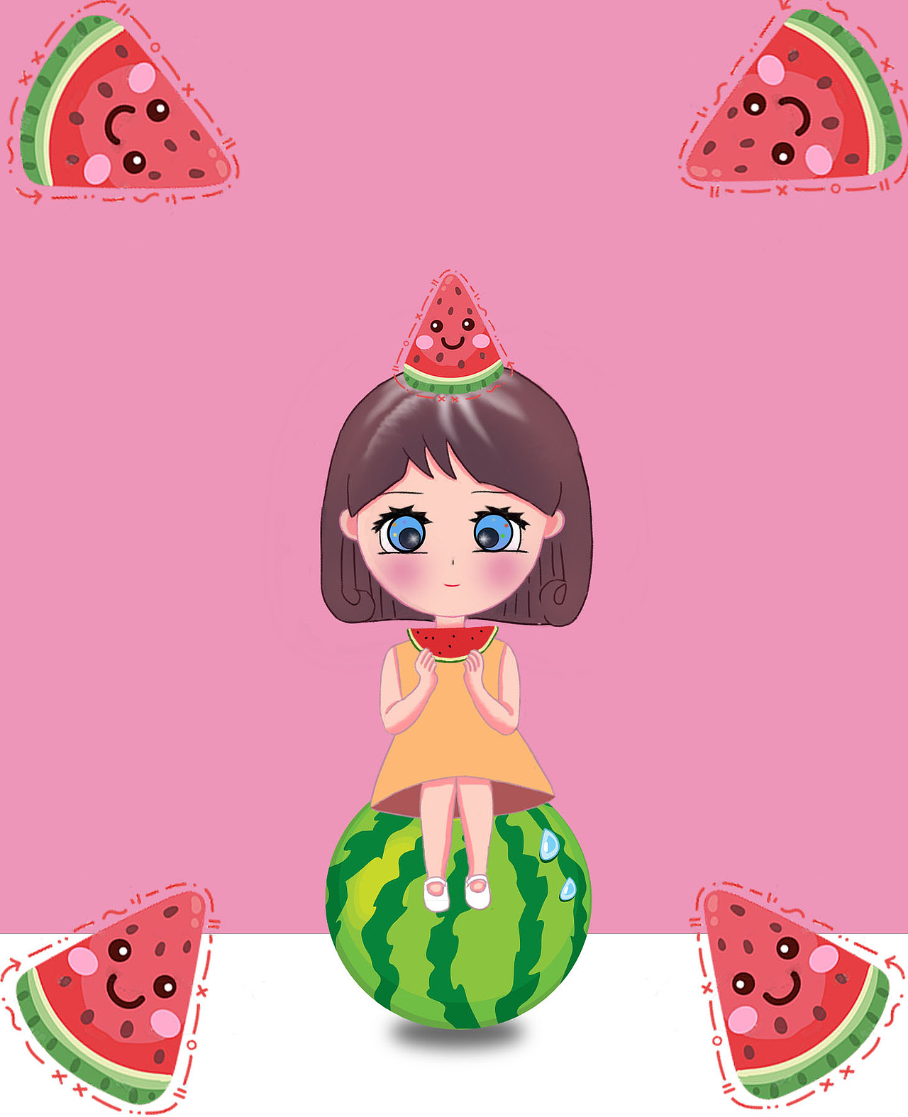 西瓜之女（图ZMzc4MjY1MTAw） - 儿童插画 - 站酷设计师我的快乐我做主原创素材 - 站酷ZCOOL