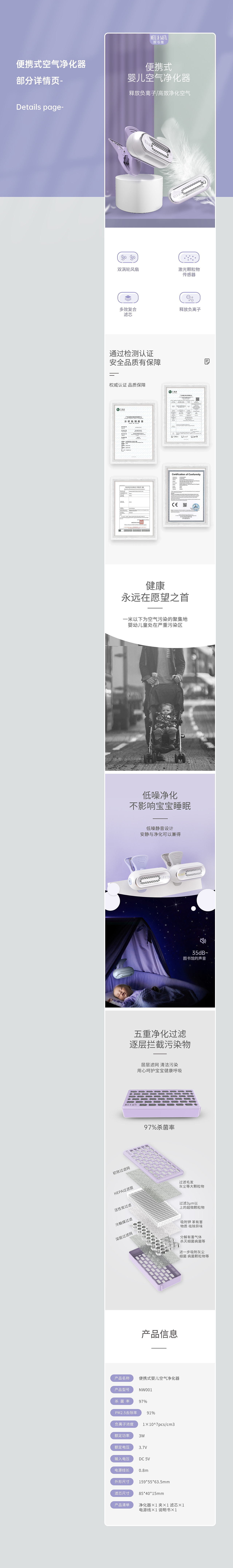 便携式婴儿空气净化器_详情设计（图ZMjk0NTMzMDYw） - 电商 - 站酷设计师流白_LiuBai原创素材 - 站酷ZCOOL