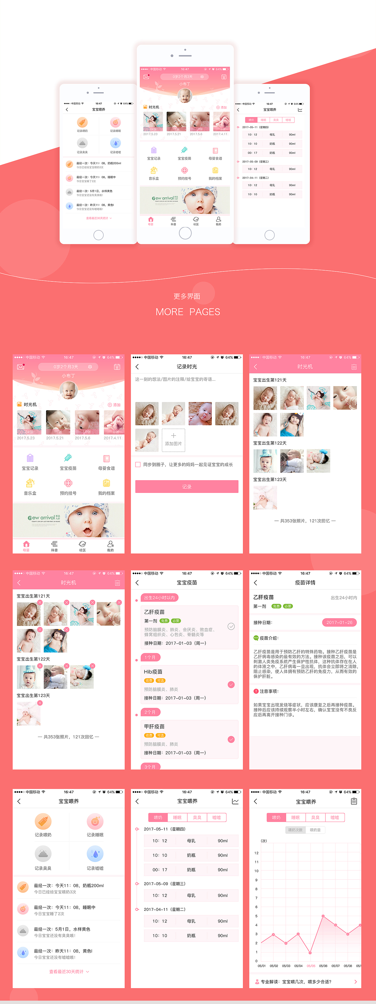 宝宝生活记录app界面设计（图ZODcwMDYxNjQ=） - APP界面 - 站酷设计师艾迪儿521原创素材 - 站酷ZCOOL
