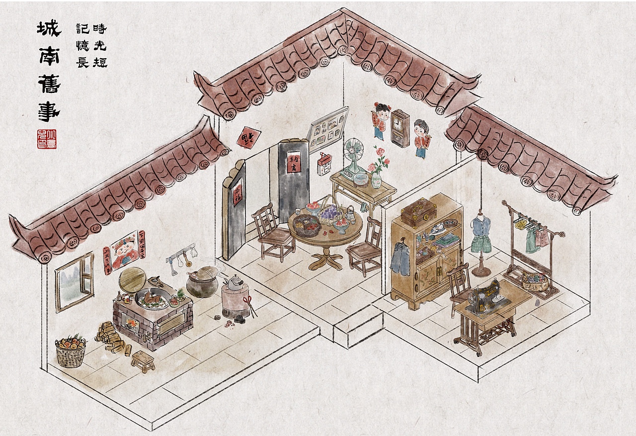 故乡记忆（图ZMzkzOTMzNjQw） - 商业插画 - 站酷设计师书画亮晶晶原创素材 - 站酷ZCOOL