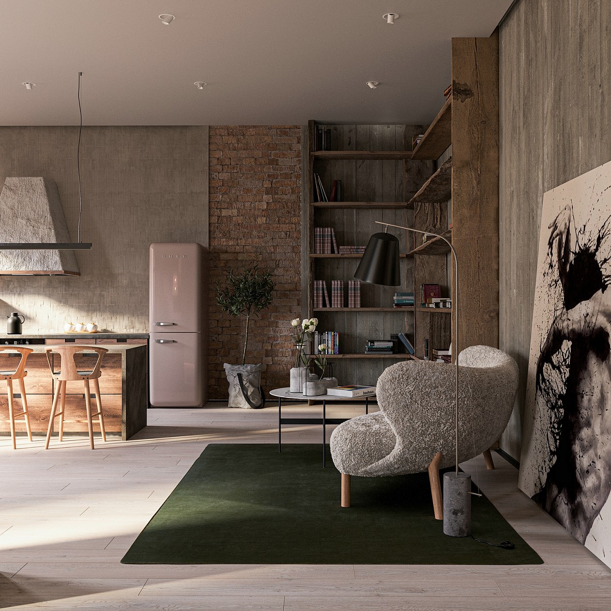 当红砖遇上了工业风，美极了!（图ZMjM3NDM3NDk2） - 家装设计 - 站酷设计师洪丹丹123and原创素材 - 站酷ZCOOL