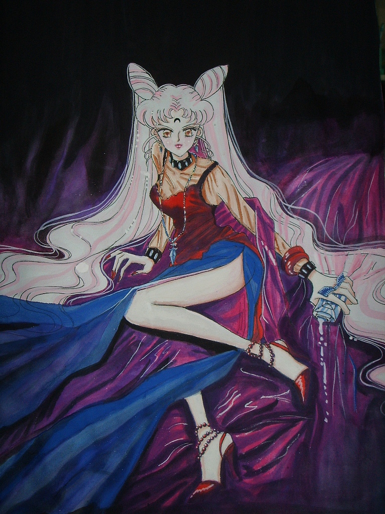 手绘临摹武内直子sama原画黑魂女