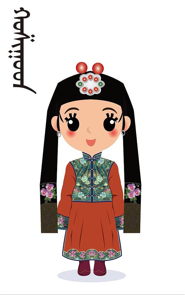 蒙古族服飾卡通娃娃（圖ZMTk4NDA4MzYw） - IP形象 - 站酷設(shè)計師MGL海海木原創(chuàng)素材 - 站酷ZCOOL