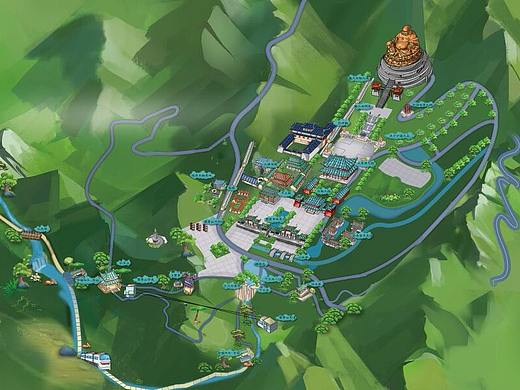 专业定制4A5A景区手绘地图制作导航图制作卡通地图制作