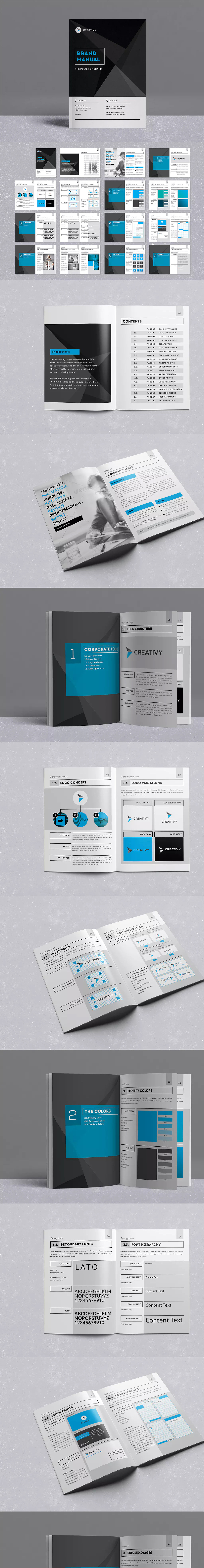 21套VI手册VI品牌产品画册企业视觉识别系统图册排版id素材模板源文件