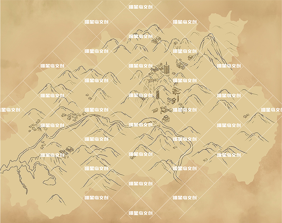 一张很火也又没火起来的手绘地图（图ZMjQ5NTIxMDky） - 商业插画 - 站酷设计师喵星岛文创原创素材 - 站酷ZCOOL