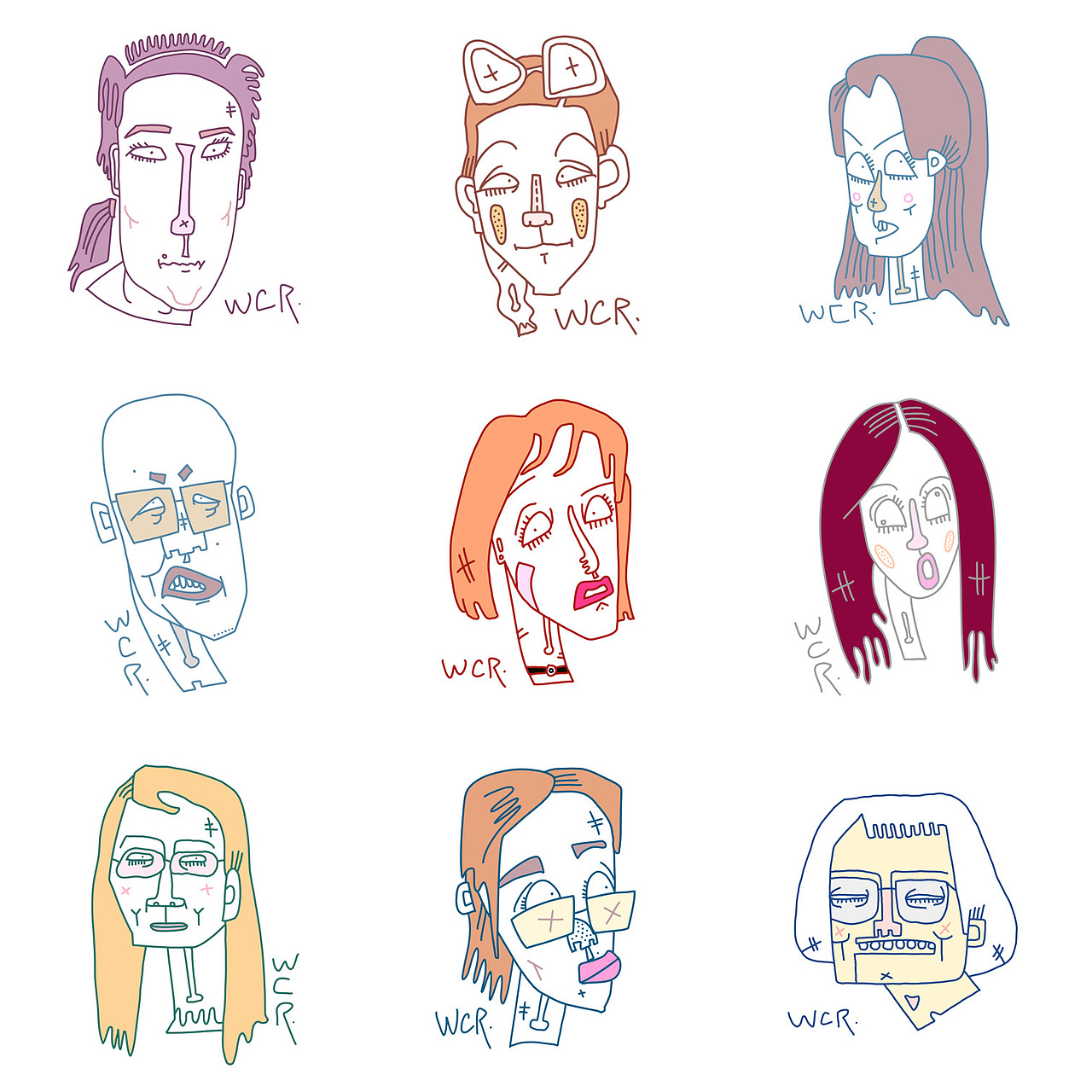 FaceDoodle/怪相涂鸦/丑叔WCR（图ZMTk3ODkxMjIw） - 新锐潮流插画 - 站酷设计师王晨睿原创素材 - 站酷ZCOOL