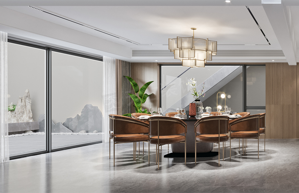 龙湖新江与城天越装修,联排别墅户型改造设计,现代轻奢