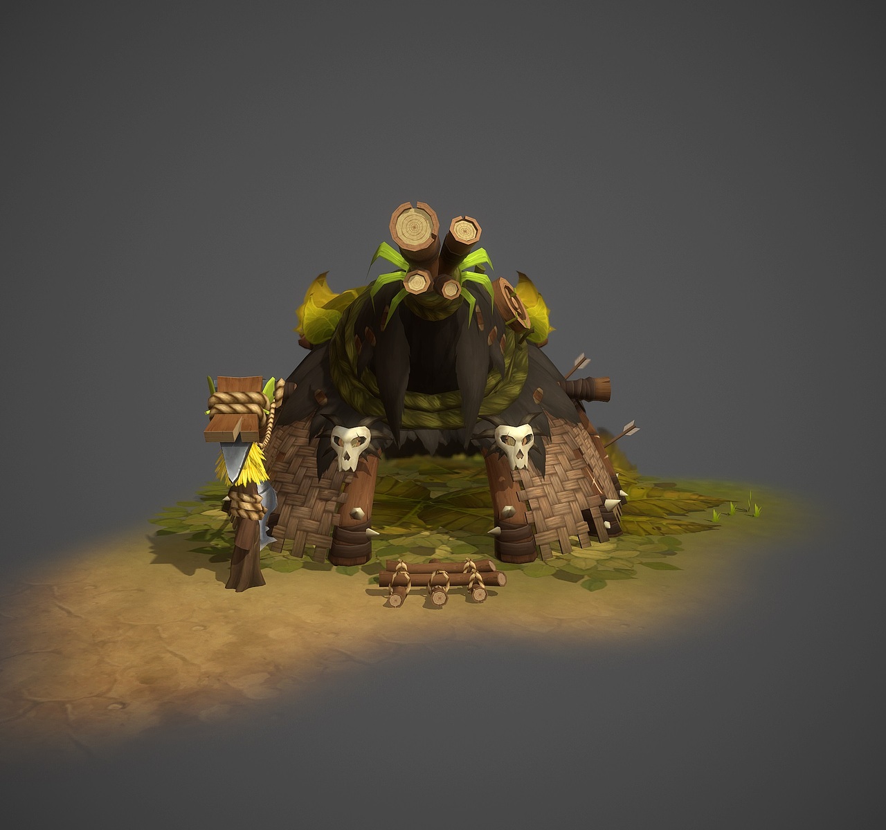 部落建筑|三维|场景|chowiz_原创作品-站酷zcool