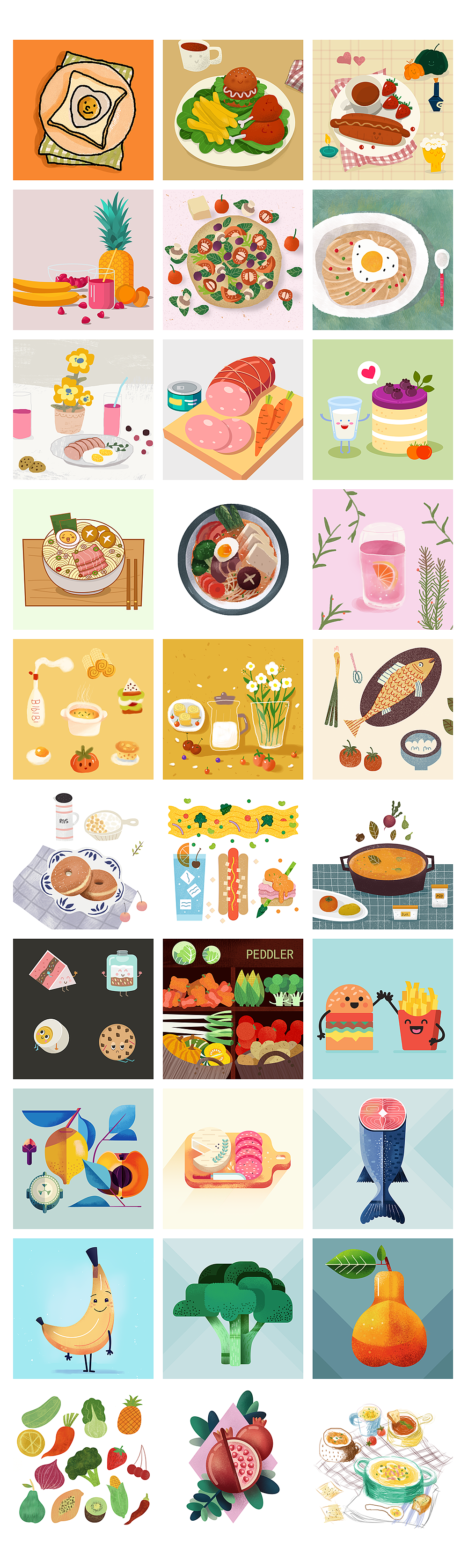 30天插画临摹练习-食物（图ZMTUwNTUxNTU2） - 创作习作 - 站酷设计师猪肝儿原创素材 - 站酷ZCOOL
