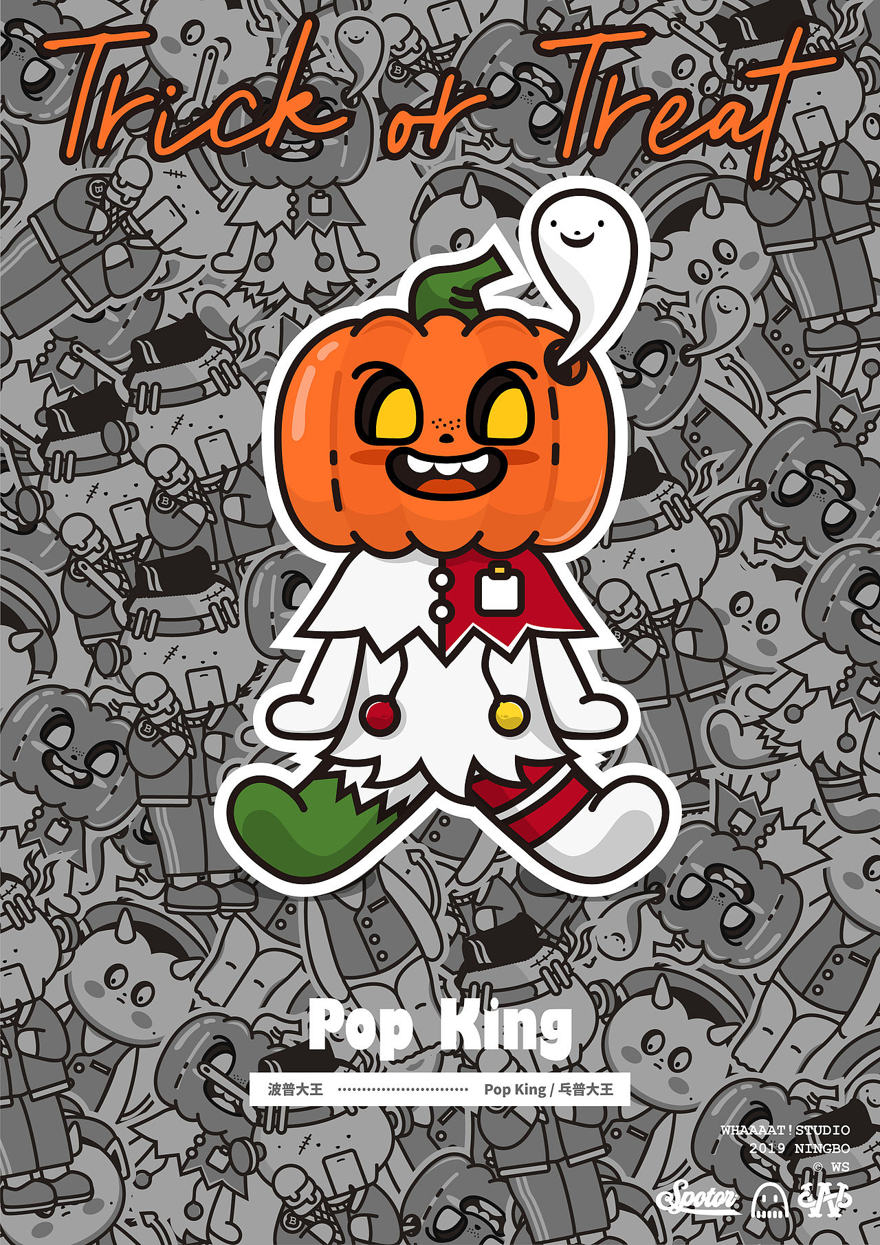 2019万圣节海报组（万圣三巨头）原创角色设计IP（图ZMTgxMjc5MjAw） - IP形象 - 站酷设计师众枝巢原创素材 - 站酷ZCOOL