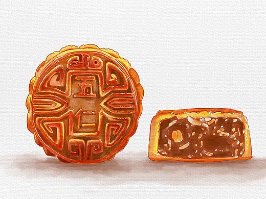 五仁月饼（个人主页-ZNTQ0Njc1NjA=） - 创作习作 - 站酷设计师木子插画原创素材 - 站酷ZCOOL