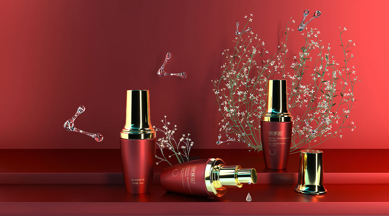 御蜂坊-御蜂复颜系列（红瓶）（图ZMjIyNTk4OTUy） - 生活用品 - 站酷设计师jzbj原创素材 - 站酷ZCOOL