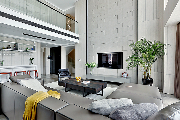 现代简约风复式楼，高度凝练设计表达温馨家